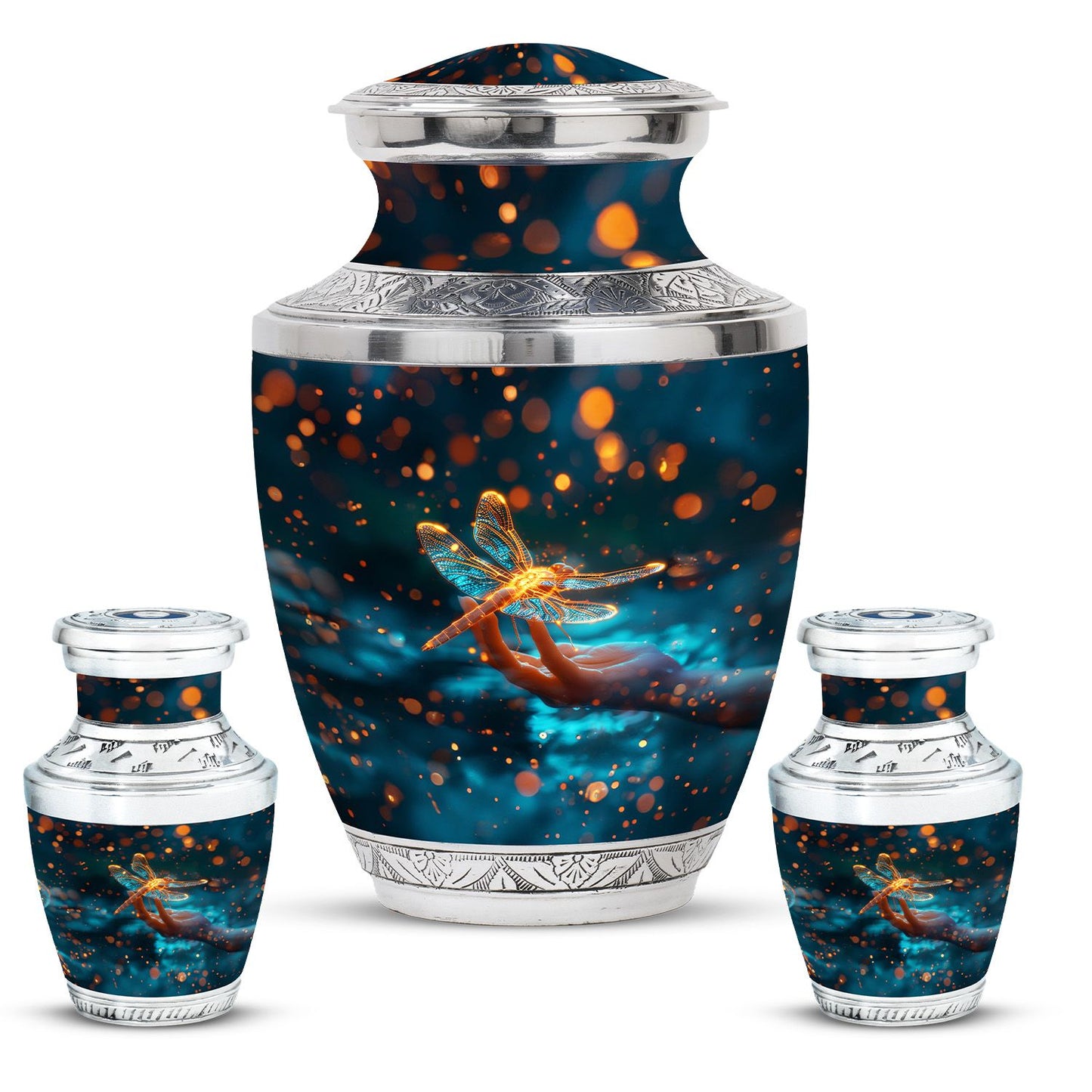 Personalized Dragonfly Cremation Urn for Human Ashes - 10-inch, 200 cu in - Yatskia