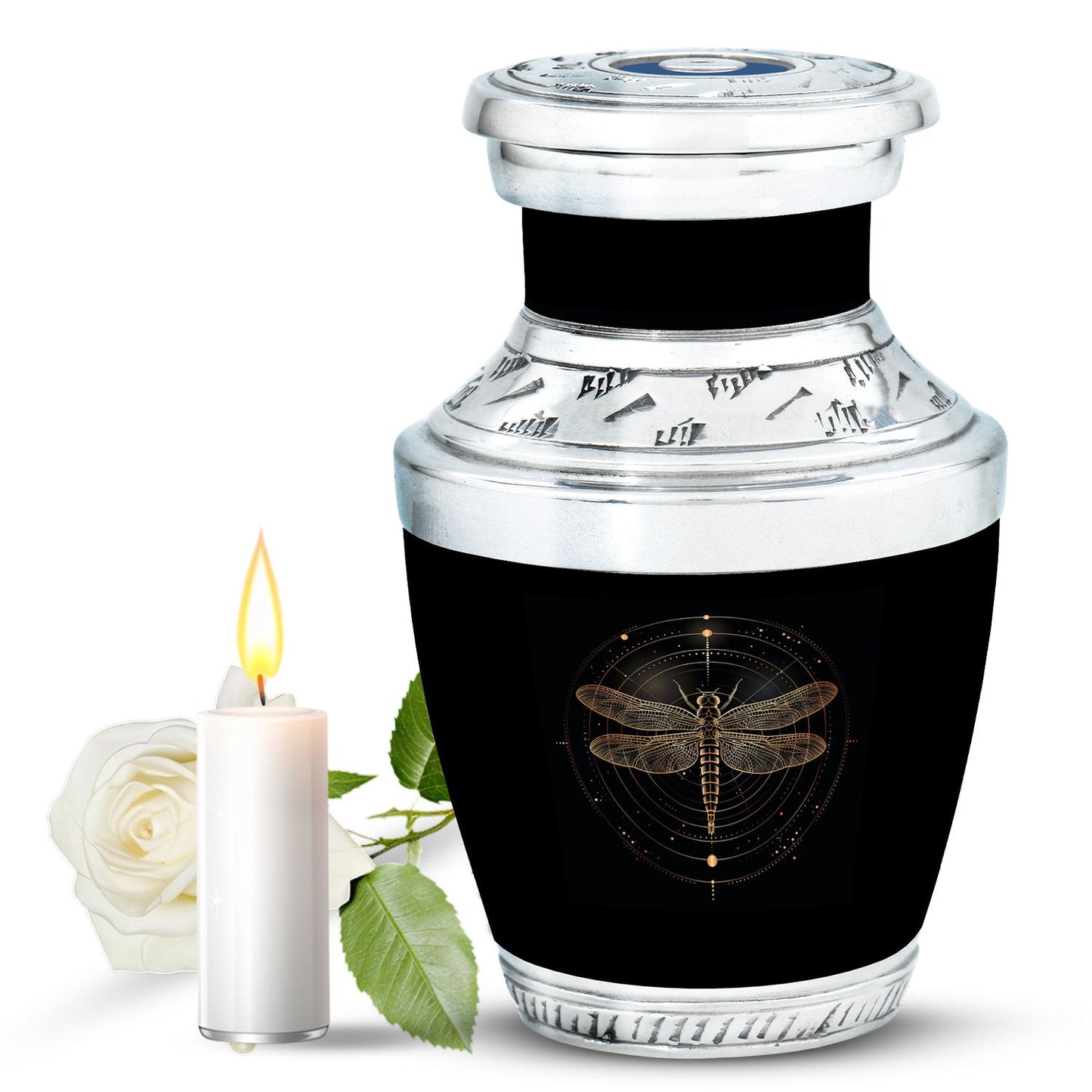 Personalized Dragonfly Cremation Urn for Human Ashes - 10-inch, 200 cu in - Yatskia