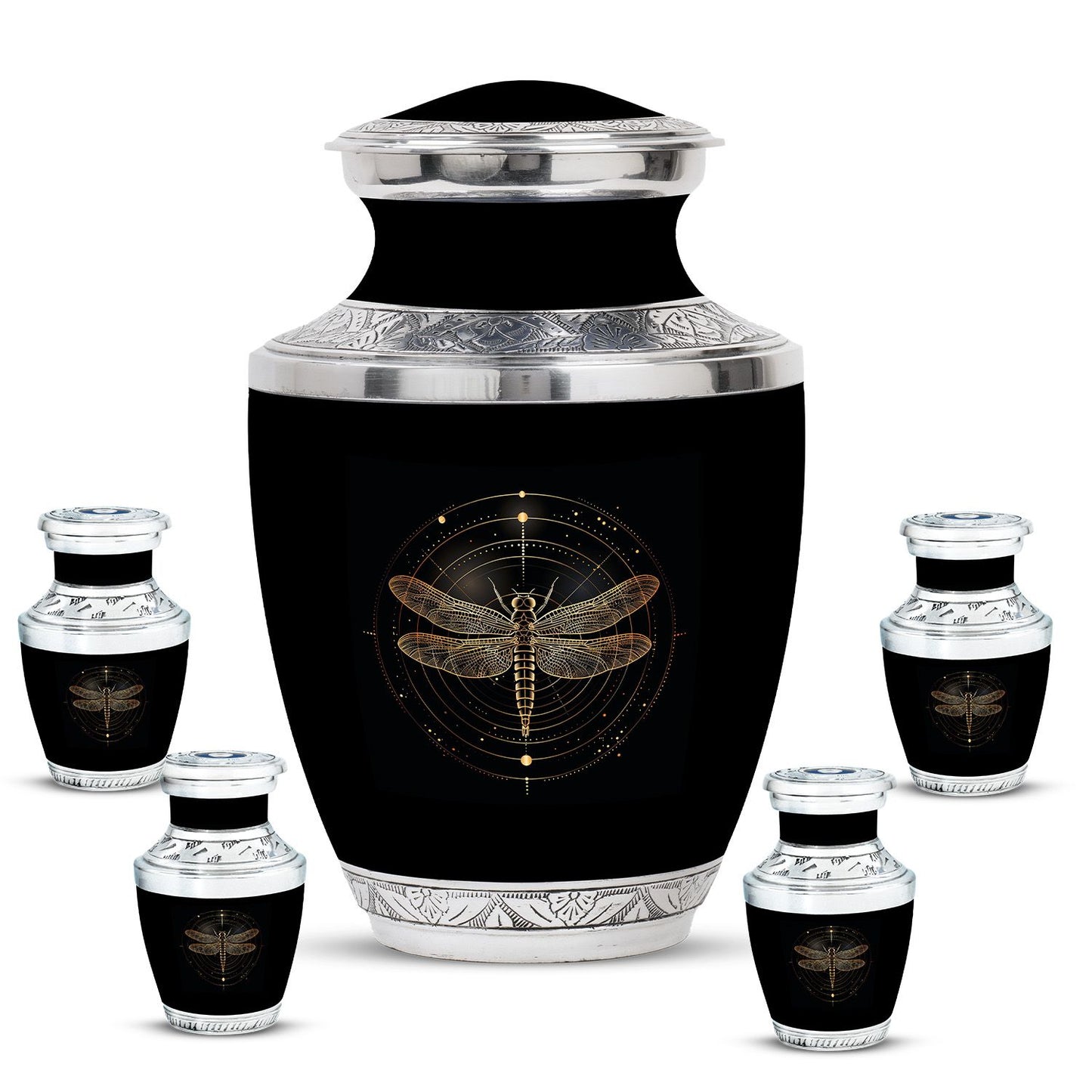Personalized Dragonfly Cremation Urn for Human Ashes - 10-inch, 200 cu in - Yatskia