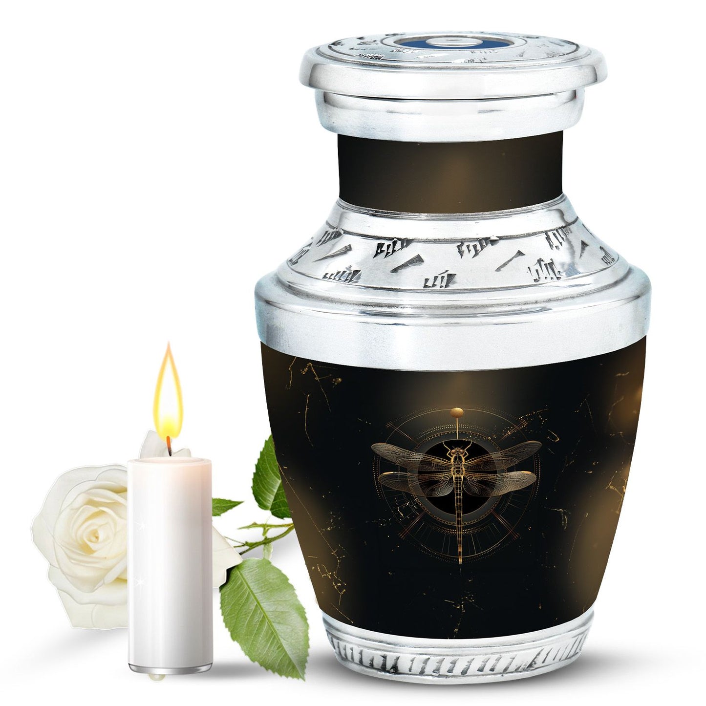 Personalized Dragonfly Cremation Urn for Human Ashes - 10-inch, 200 cu in - Yatskia