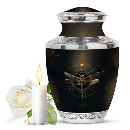 Personalized Dragonfly Cremation Urn for Human Ashes - 10-inch, 200 cu in - Yatskia
