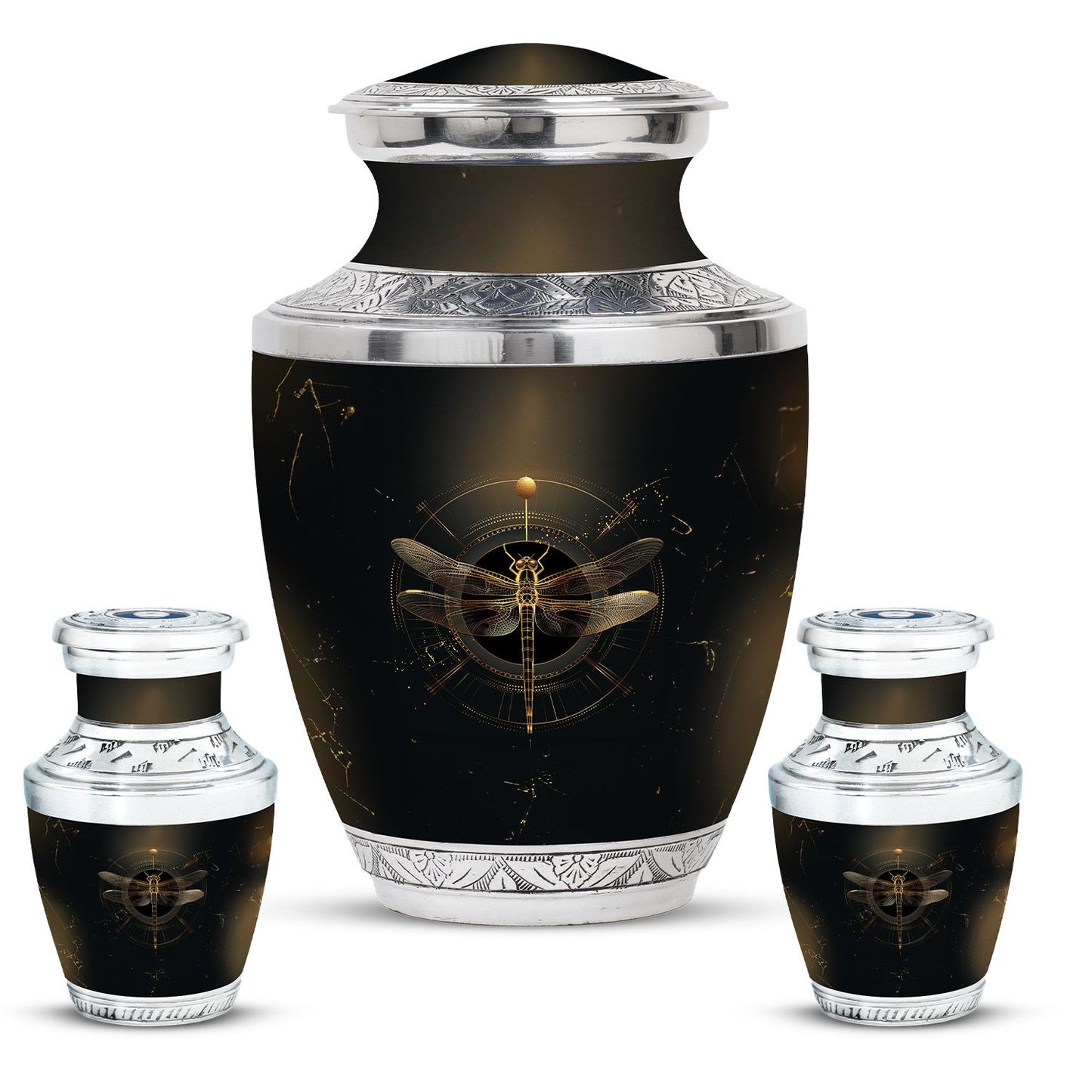 Personalized Dragonfly Cremation Urn for Human Ashes - 10-inch, 200 cu in - Yatskia