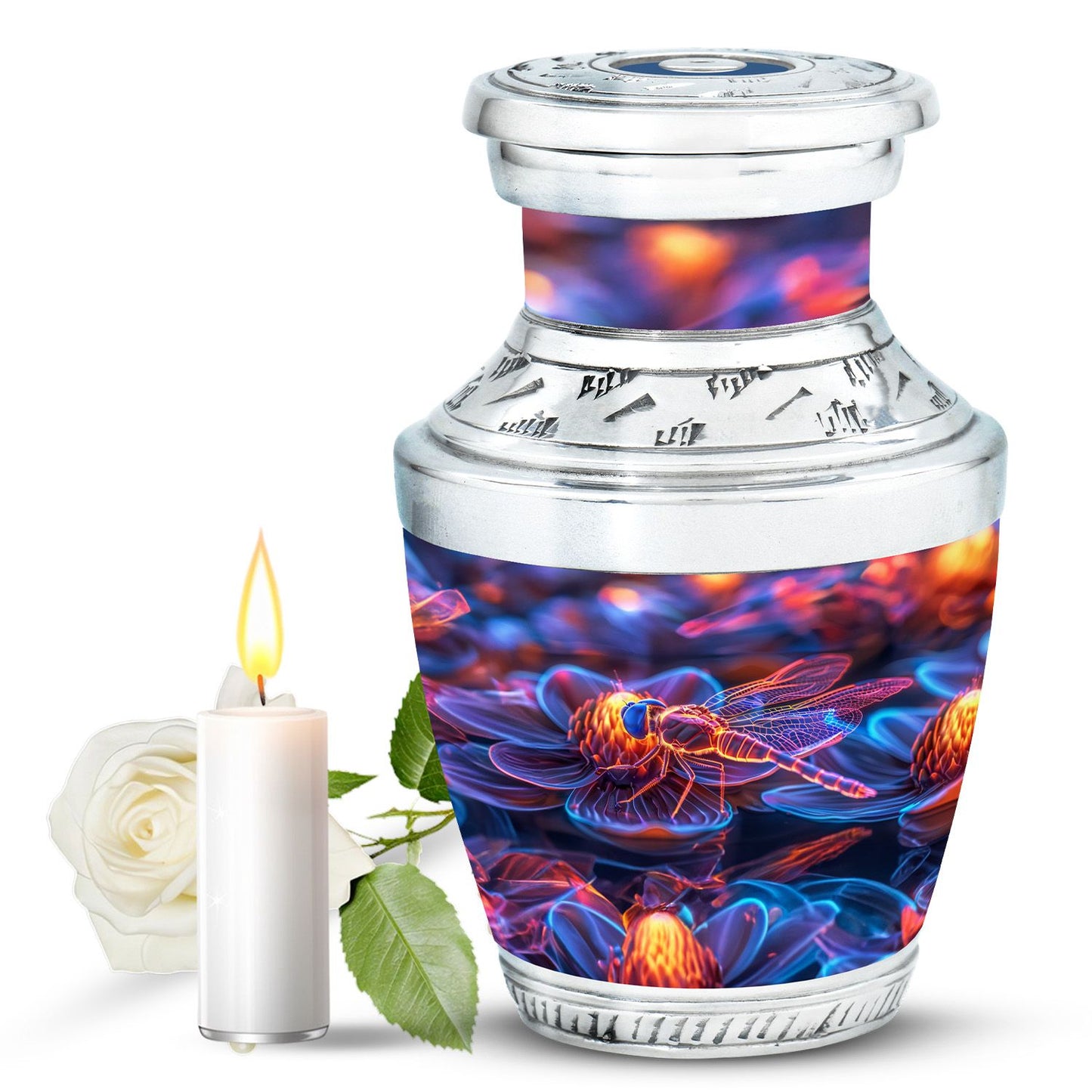 Personalized Dragonfly Memorial Urn for Human Ashes - 10-inch, 200 cu in - Yatskia