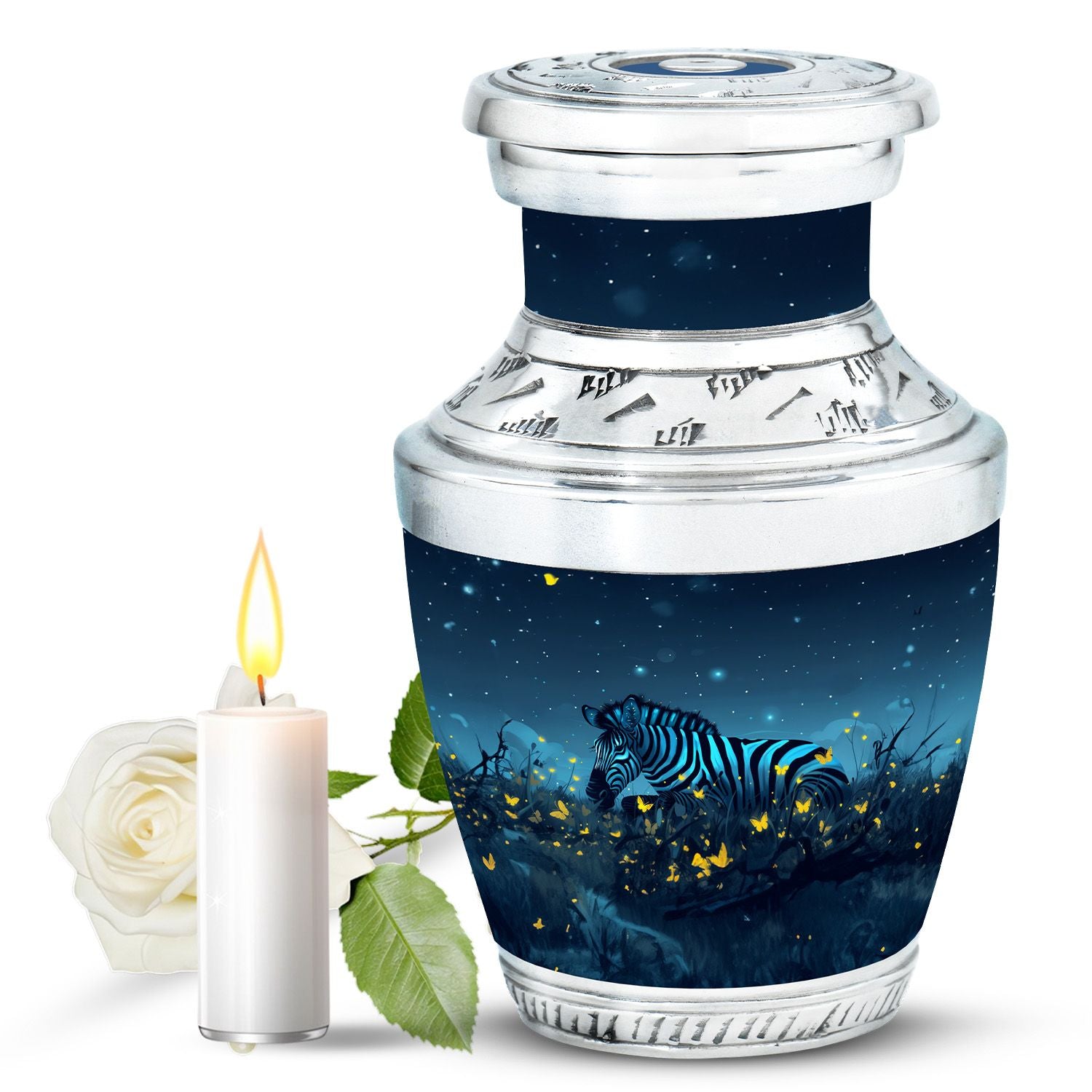 Zebra Metal Urns For Human Ashes Funeral, Ashes Cremation Urn