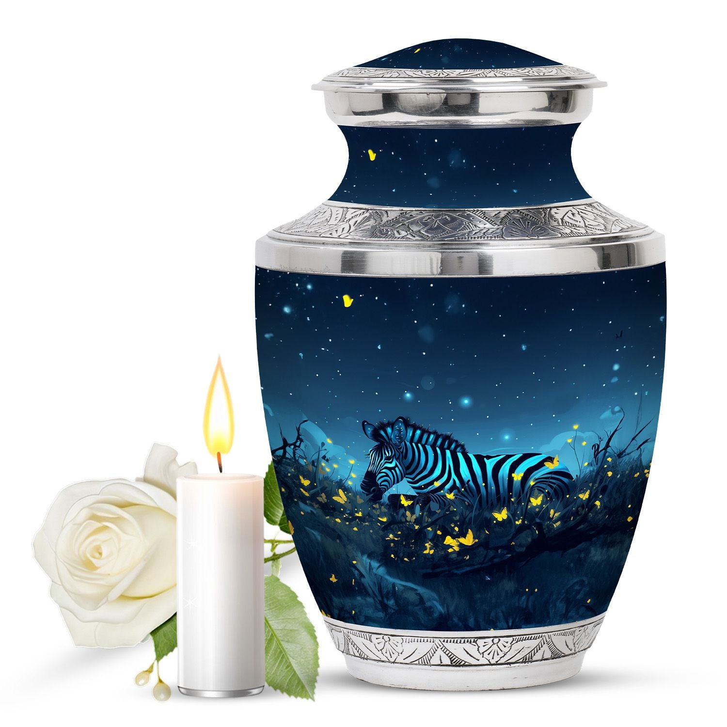 Zebra Metal Urns For Human Ashes Funeral, Ashes Cremation Urn