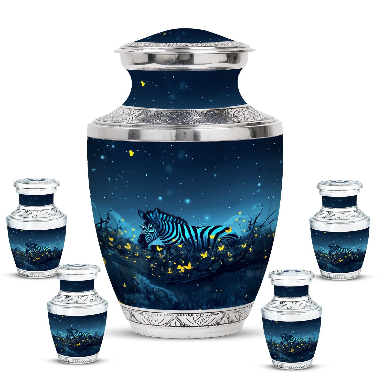 Zebra Metal Urns For Human Ashes Funeral, Ashes Cremation Urn