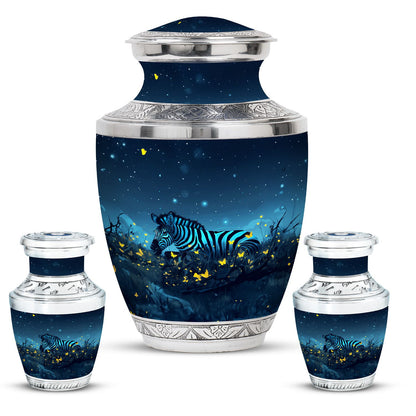 Personalized Zebra Cremation Urn for Human Ashes - 10-inch, 200 cu in - Yatskia