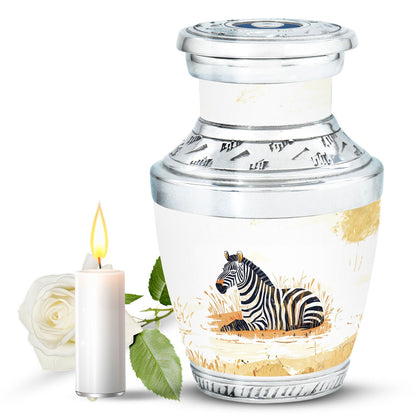 Personalized Zebra Cremation Urn for Human Ashes - 10-inch, 200 cu in - Yatskia