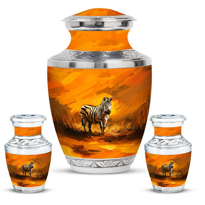Personalized Zebra Cremation Urn for Human Ashes - 10-inch, 200 cu in - Yatskia