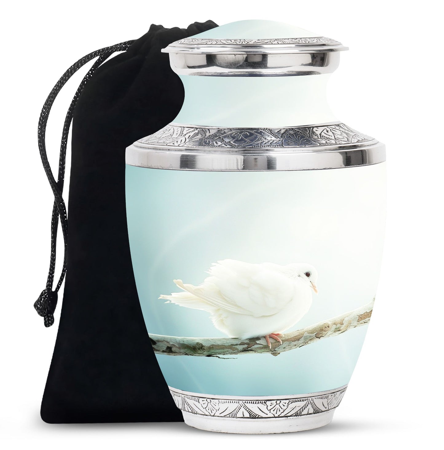 Personalized Bird Memorial Urn for Human Ashes - 10-inch, 200 cu in - Yatskia
