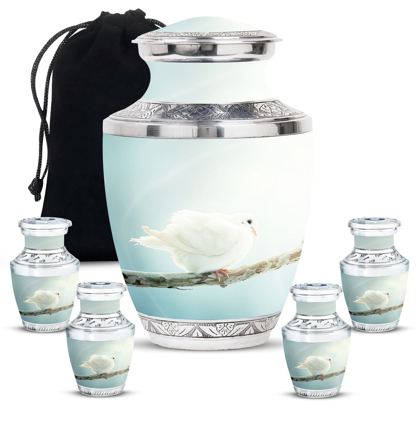 Personalized Bird Memorial Urn for Human Ashes - 10-inch, 200 cu in - Yatskia