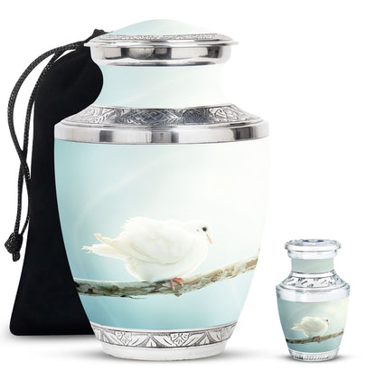 Personalized Bird Memorial Urn for Human Ashes - 10-inch, 200 cu in - Yatskia
