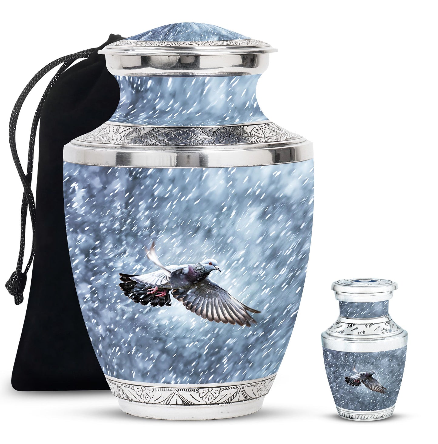 Personalized Dove Cremation Urn for Mom - 10-inch, 200 cu in - Yatskia