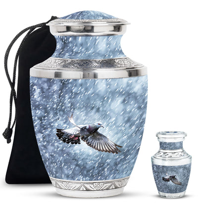 Personalized Dove Cremation Urn for Mom - 10-inch, 200 cu in - Yatskia
