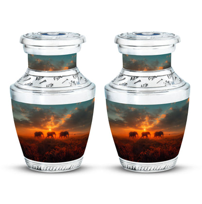 Personalized Elephant Cremation Urn for Men & Women - 10-inch, 200 cu in - Yatskia
