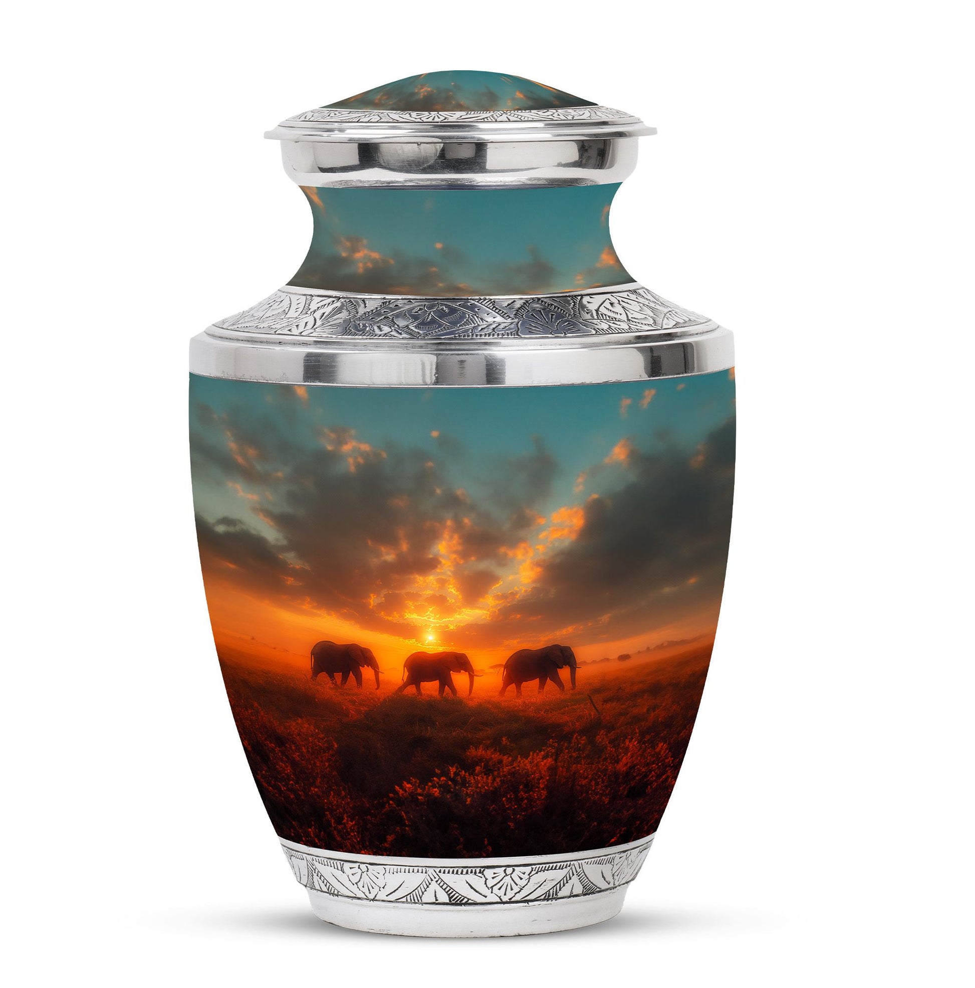 Elephant Family Unique Urns Funeral, Ashes Memorial Urn