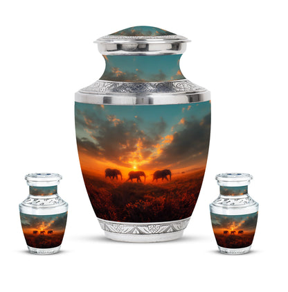 Personalized Elephant Cremation Urn for Men & Women - 10-inch, 200 cu in - Yatskia