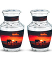 Elephant Family Medium Size Urn Funeral, Ashes Urn