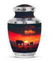 Elephant Family Medium Size Urn Funeral, Ashes Urn