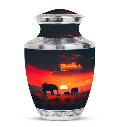 Personalized Elephant Keepsake Urn for Human Ashes - 10-inch, 200 cu in - Yatskia
