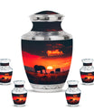 Elephant Family Medium Size Urn Funeral, Ashes Urn