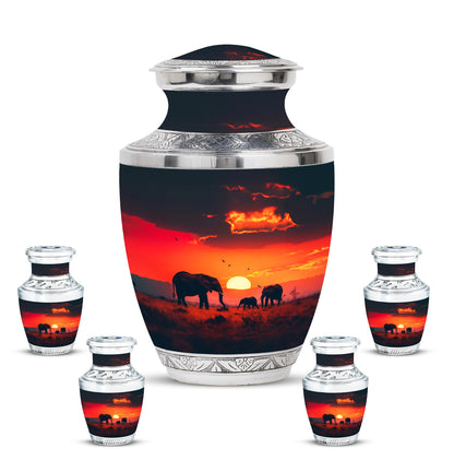 Personalized Elephant Keepsake Urn for Human Ashes - 10-inch, 200 cu in - Yatskia