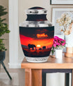 Elephant Family Medium Size Urn Funeral, Ashes Urn
