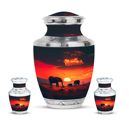 Personalized Elephant Keepsake Urn for Human Ashes - 10-inch, 200 cu in - Yatskia