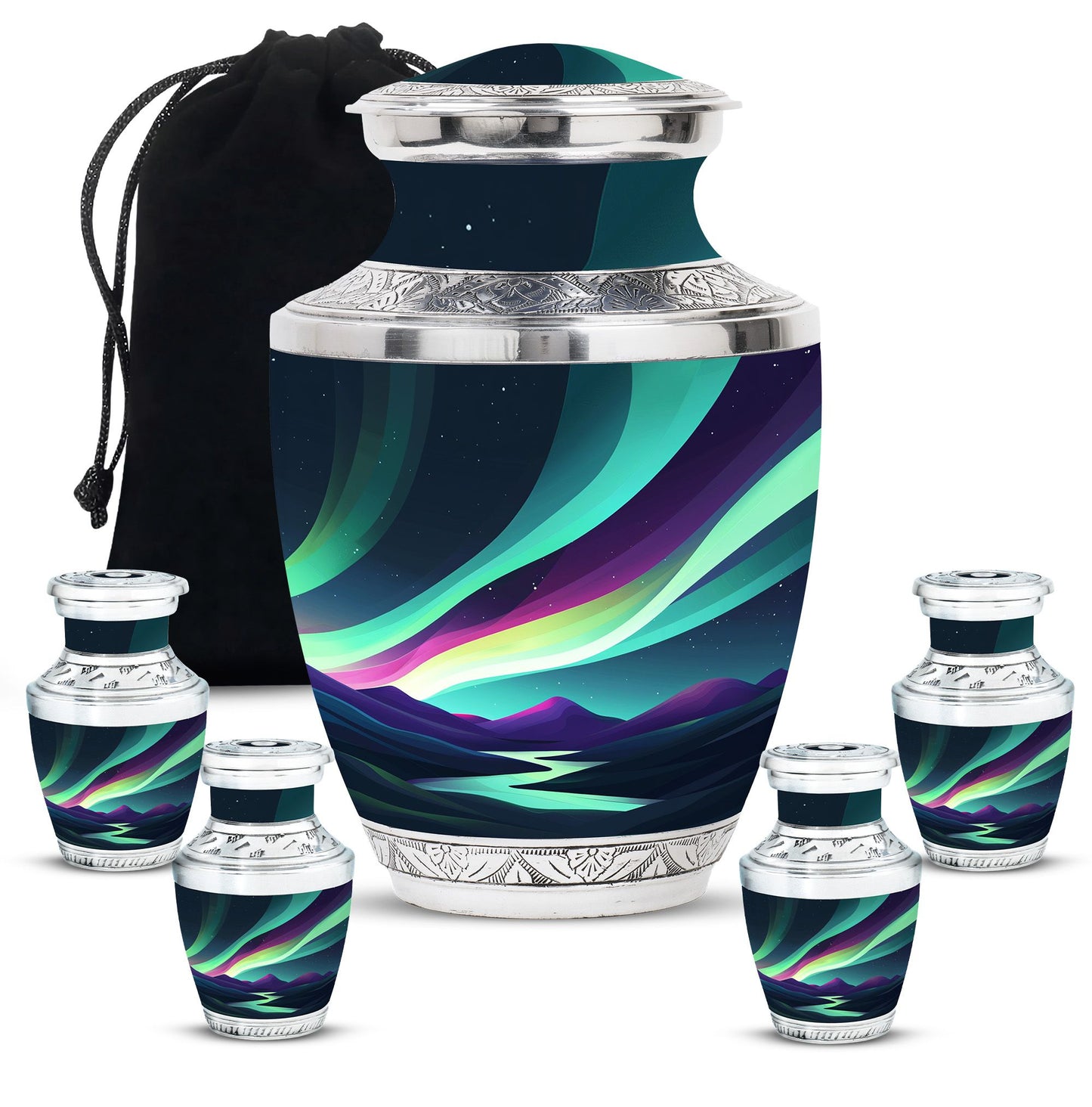 Personalized Galaxy Keepsake Urn for Human Ashes - 10-inch, 200 cu in - Yatskia