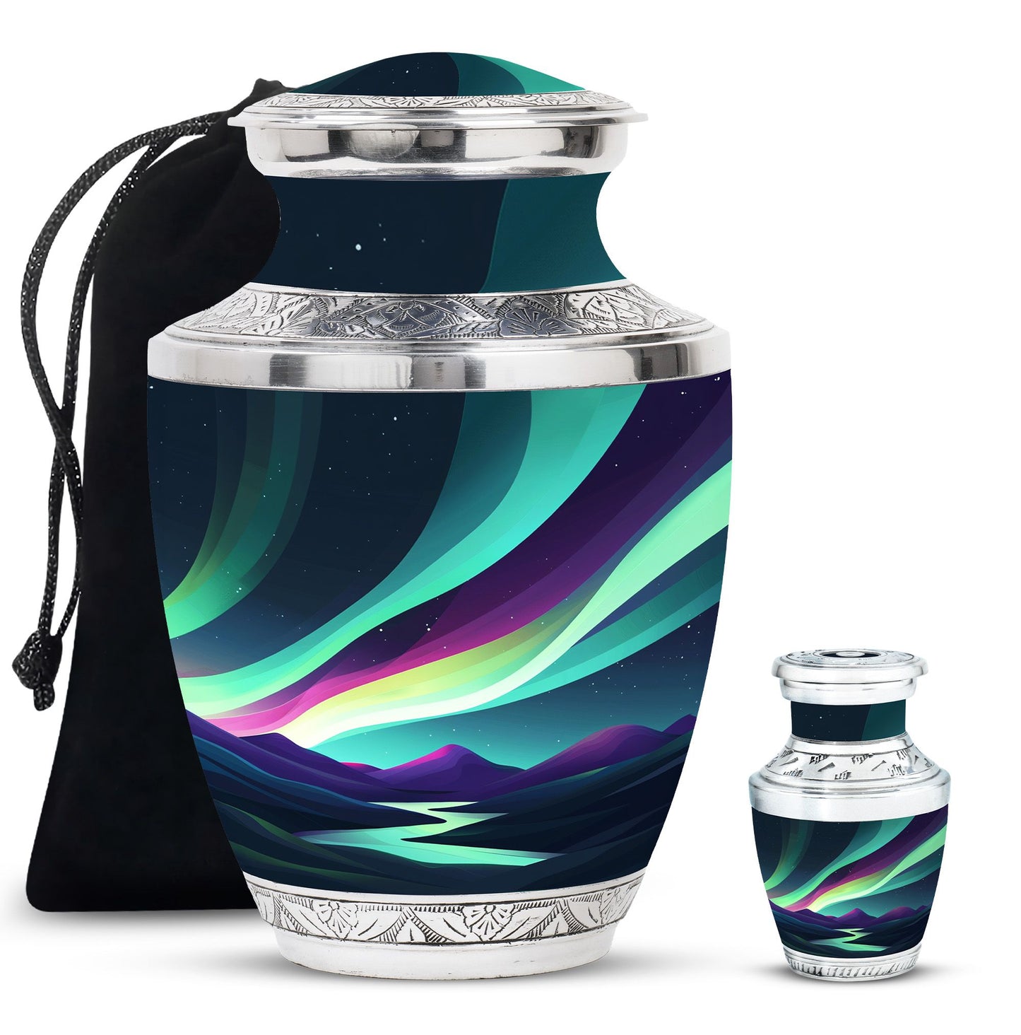 Personalized Galaxy Keepsake Urn for Human Ashes - 10-inch, 200 cu in - Yatskia