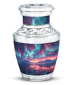 Northern Lights Small Urn For Human Ashes Funeral, Ashes Urn For Ashes