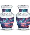 Northern Lights Small Urn For Human Ashes Funeral, Ashes Urn For Ashes