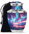 Northern Lights Small Urn For Human Ashes Funeral, Ashes Urn For Ashes