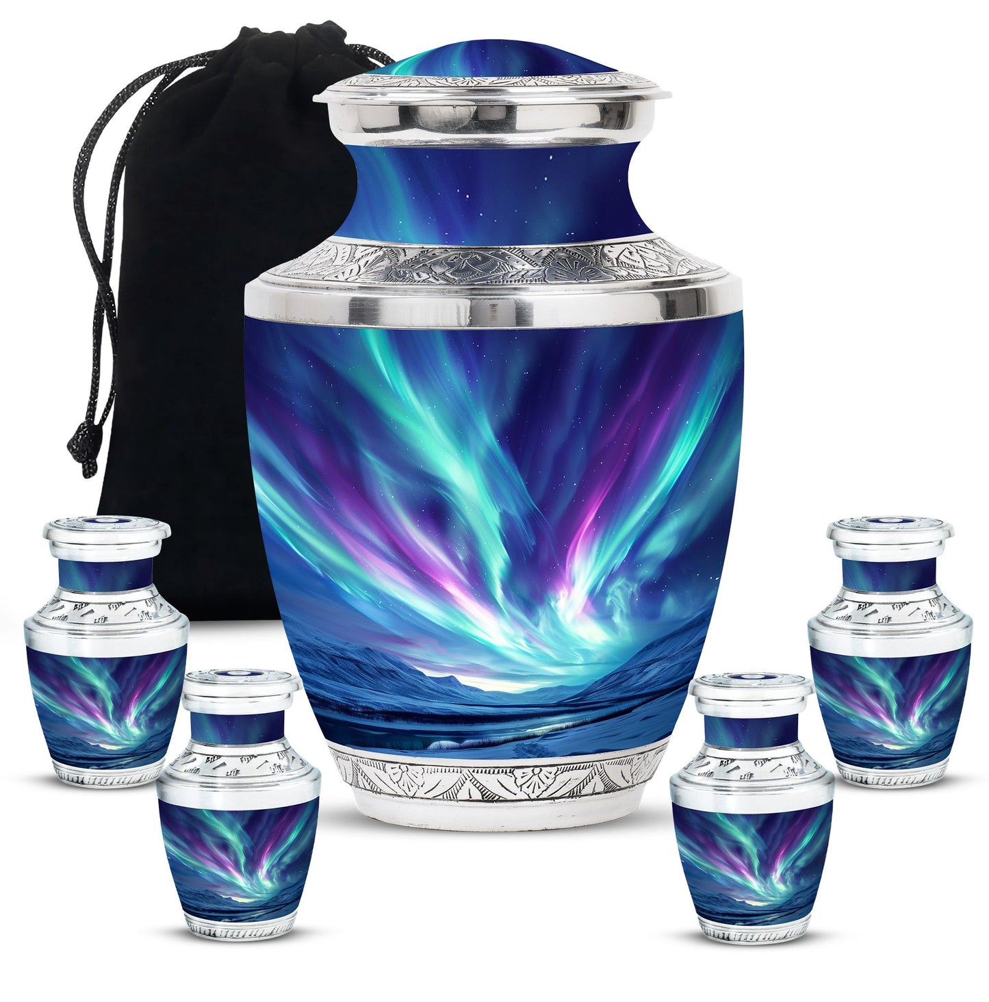 Personalized Galaxy Cremation Urn for Human Ashes - 10-inch, 200 cu in - Yatskia
