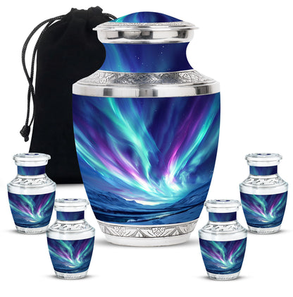 Personalized Galaxy Cremation Urn for Human Ashes - 10-inch, 200 cu in - Yatskia