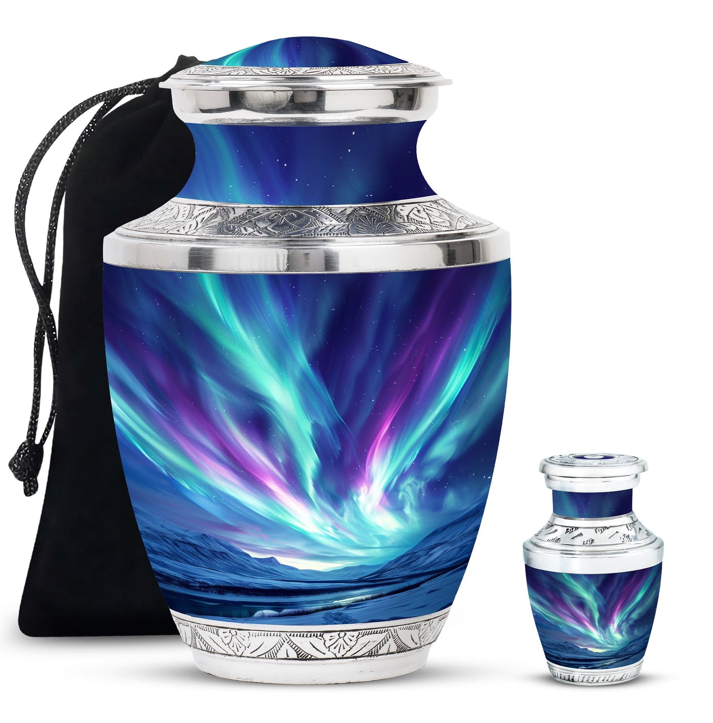 Personalized Galaxy Cremation Urn for Human Ashes - 10-inch, 200 cu in - Yatskia