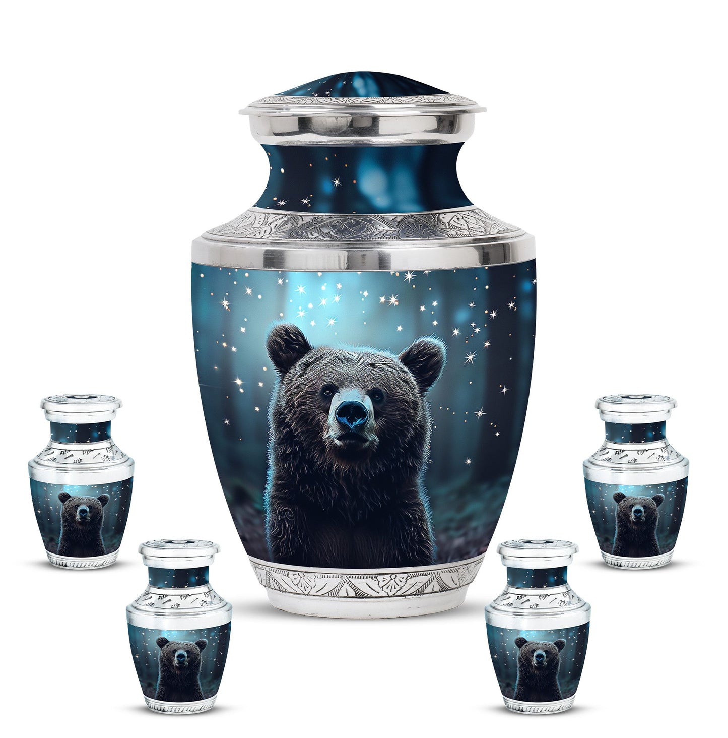 Personalized Bear Keepsake Urn for Human Ashes - 10-inch, 200 cu in - Yatskia