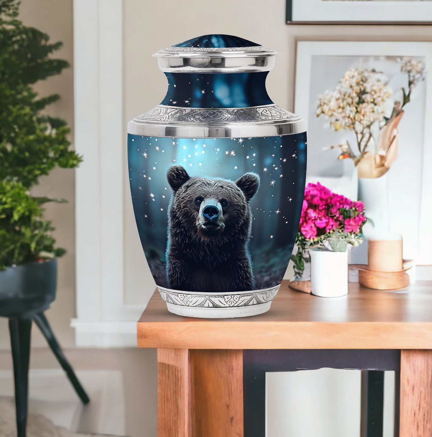 Personalized Bear Keepsake Urn for Human Ashes - 10-inch, 200 cu in - Yatskia
