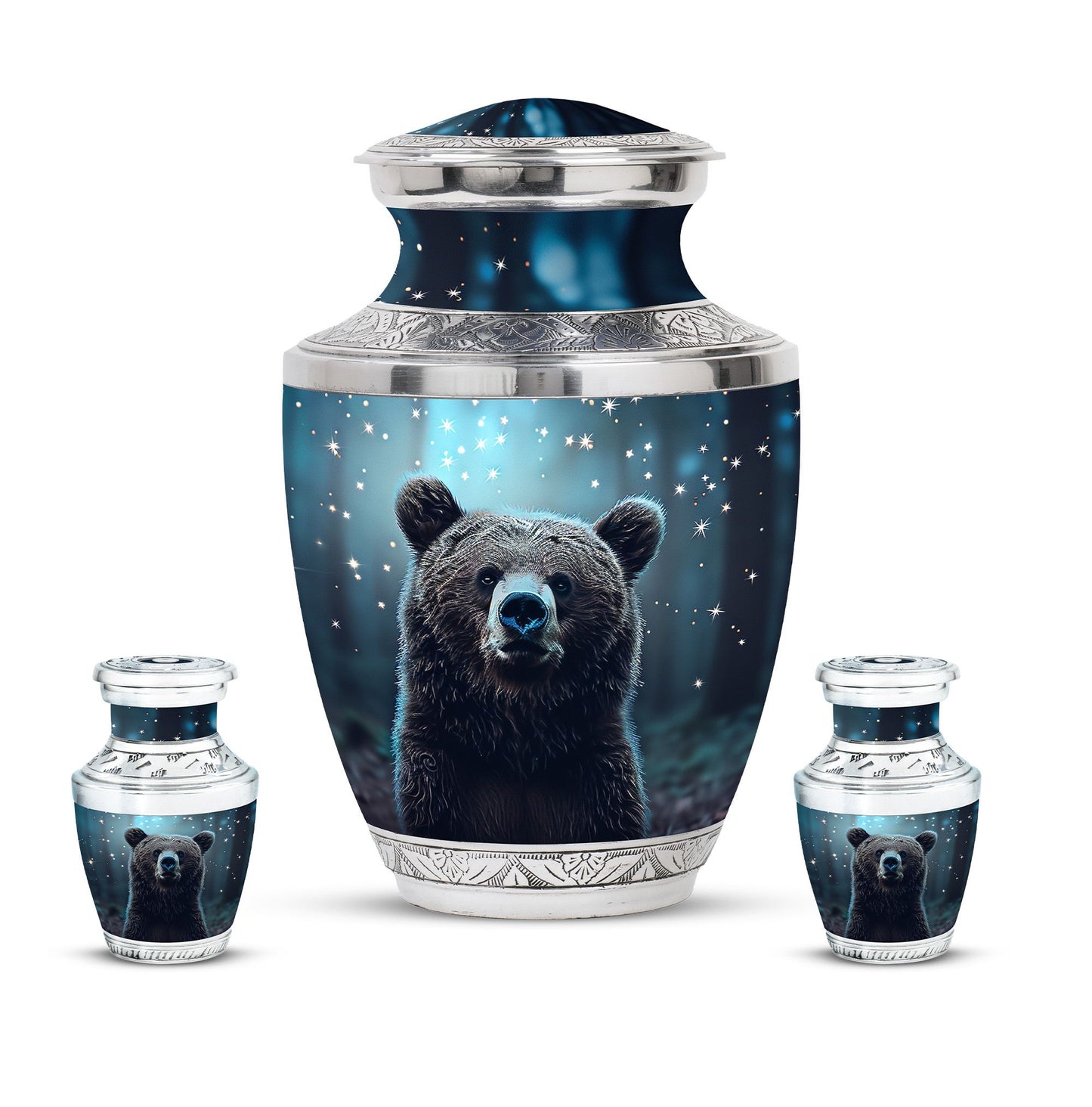 Personalized Bear Keepsake Urn for Human Ashes - 10-inch, 200 cu in - Yatskia