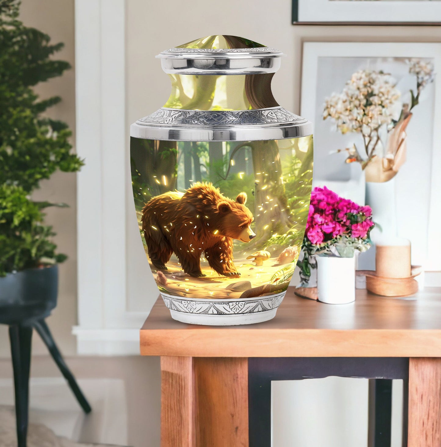 Personalized Bear Cremation Urn for Human Ashes - 10-inch, 200 cu in - Yatskia