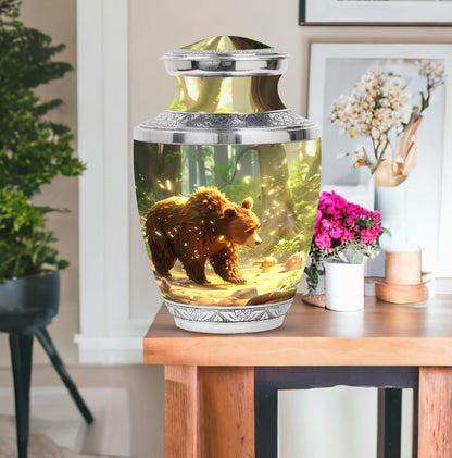 Personalized Bear Cremation Urn for Human Ashes - 10-inch, 200 cu in - Yatskia