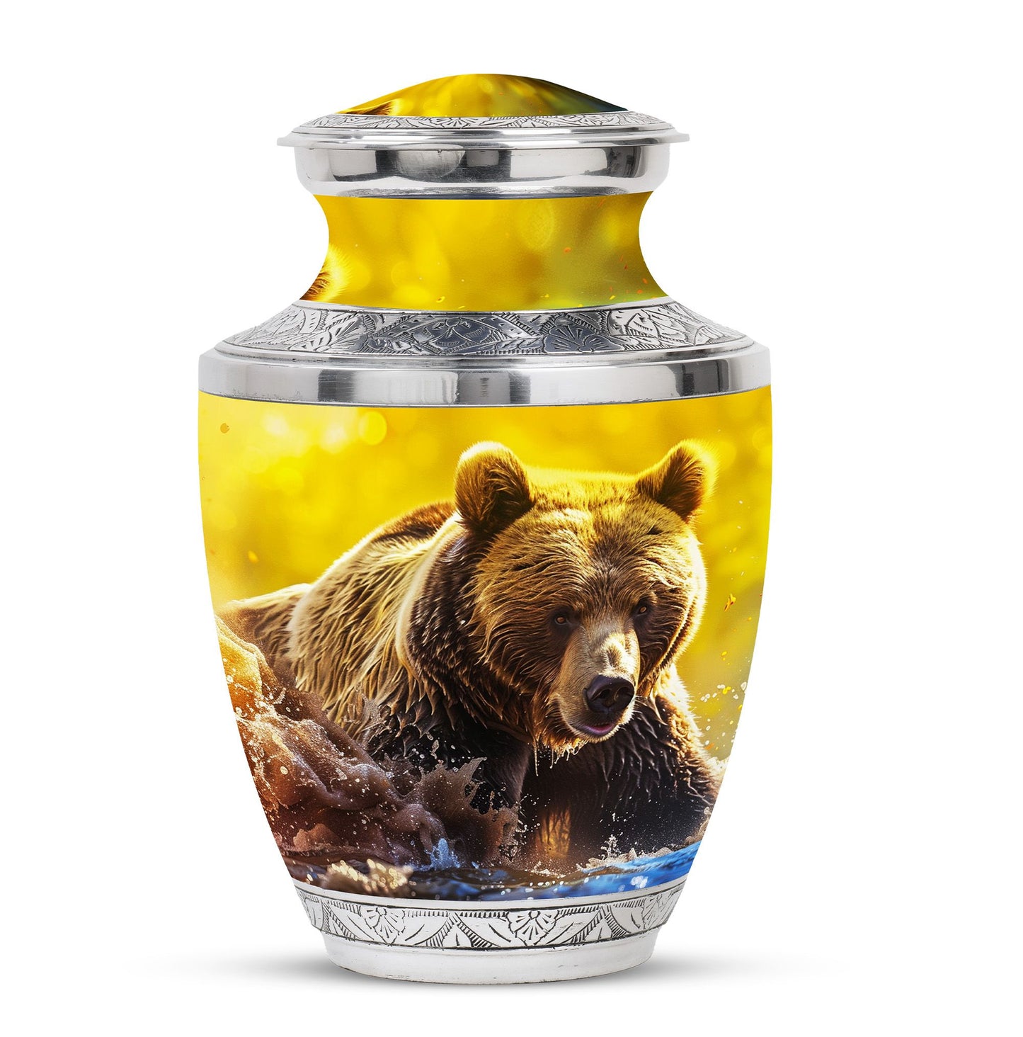 Personalized Bear Cremation Urn for Mom - 10-inch, 200 cu in - Yatskia