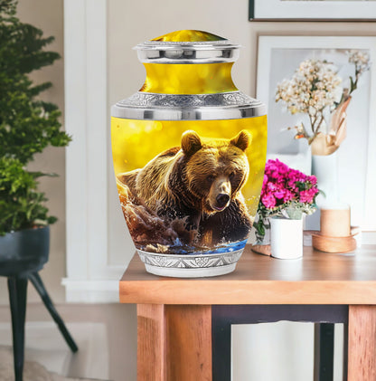 Personalized Bear Cremation Urn for Mom - 10-inch, 200 cu in - Yatskia