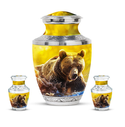 Personalized Bear Cremation Urn for Mom - 10-inch, 200 cu in - Yatskia