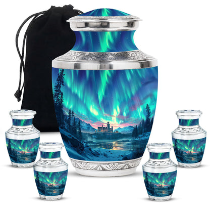 Personalized Galaxy Cremation Urn for Human Ashes - 10-inch, 200 cu in - Yatskia
