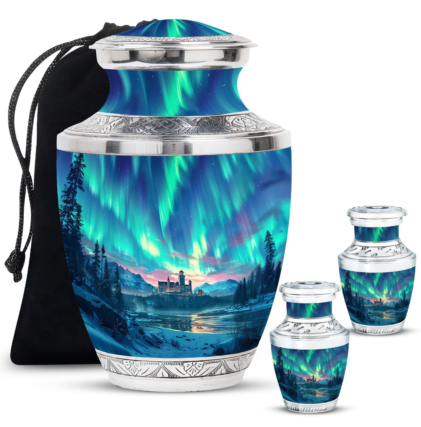 Personalized Galaxy Cremation Urn for Human Ashes - 10-inch, 200 cu in - Yatskia