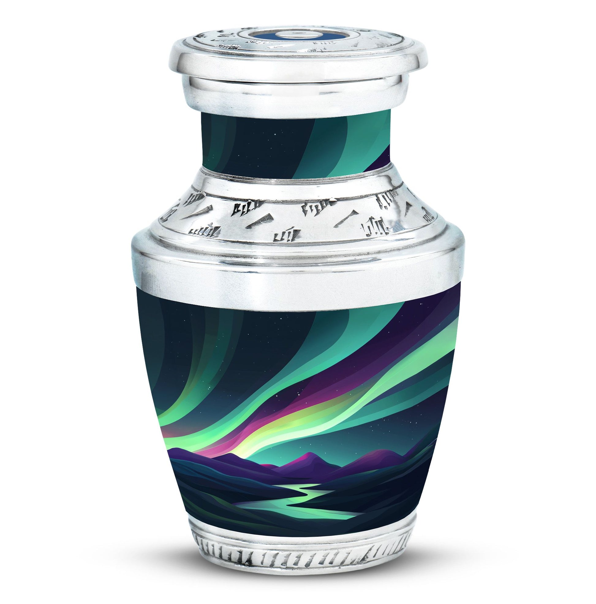 Northern Lights Funeral Urns - Large Decorative Urn For Male & Female