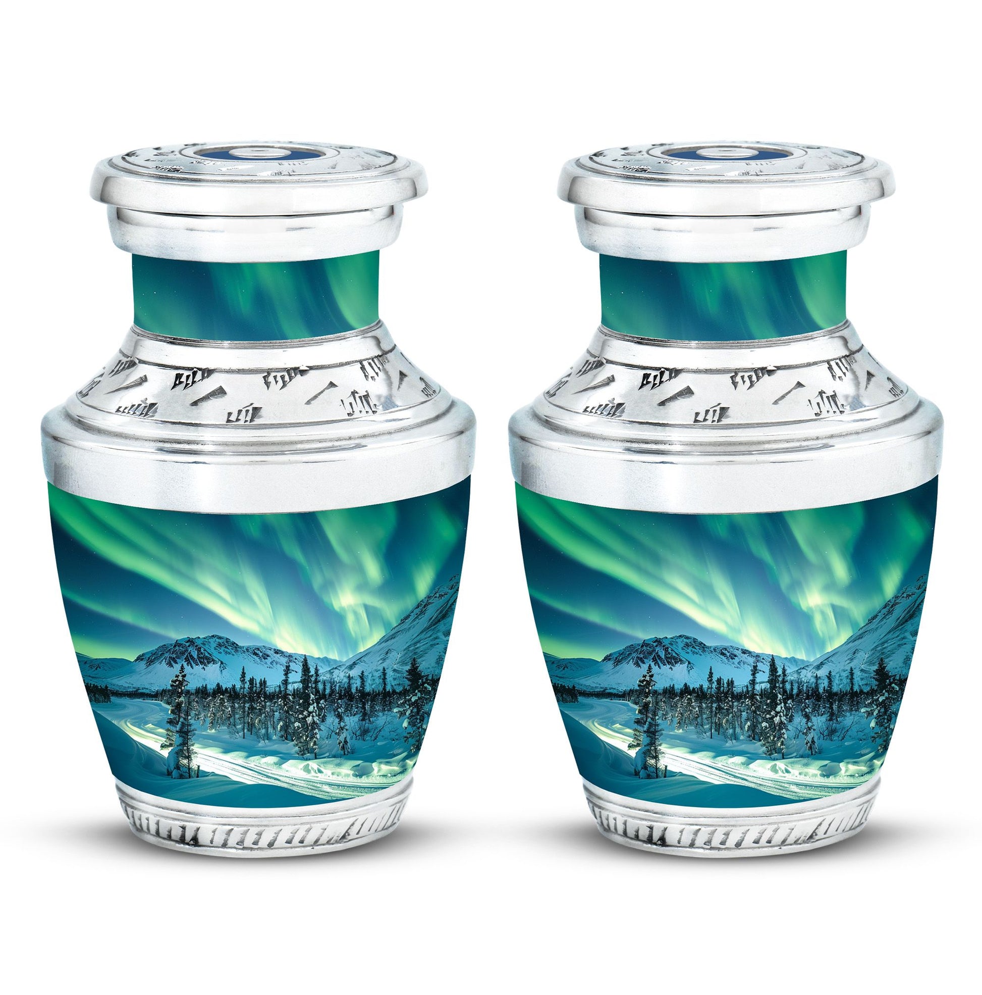 Northern Lights Large Urn For Ashes  - Cremation Urns For Man & Women