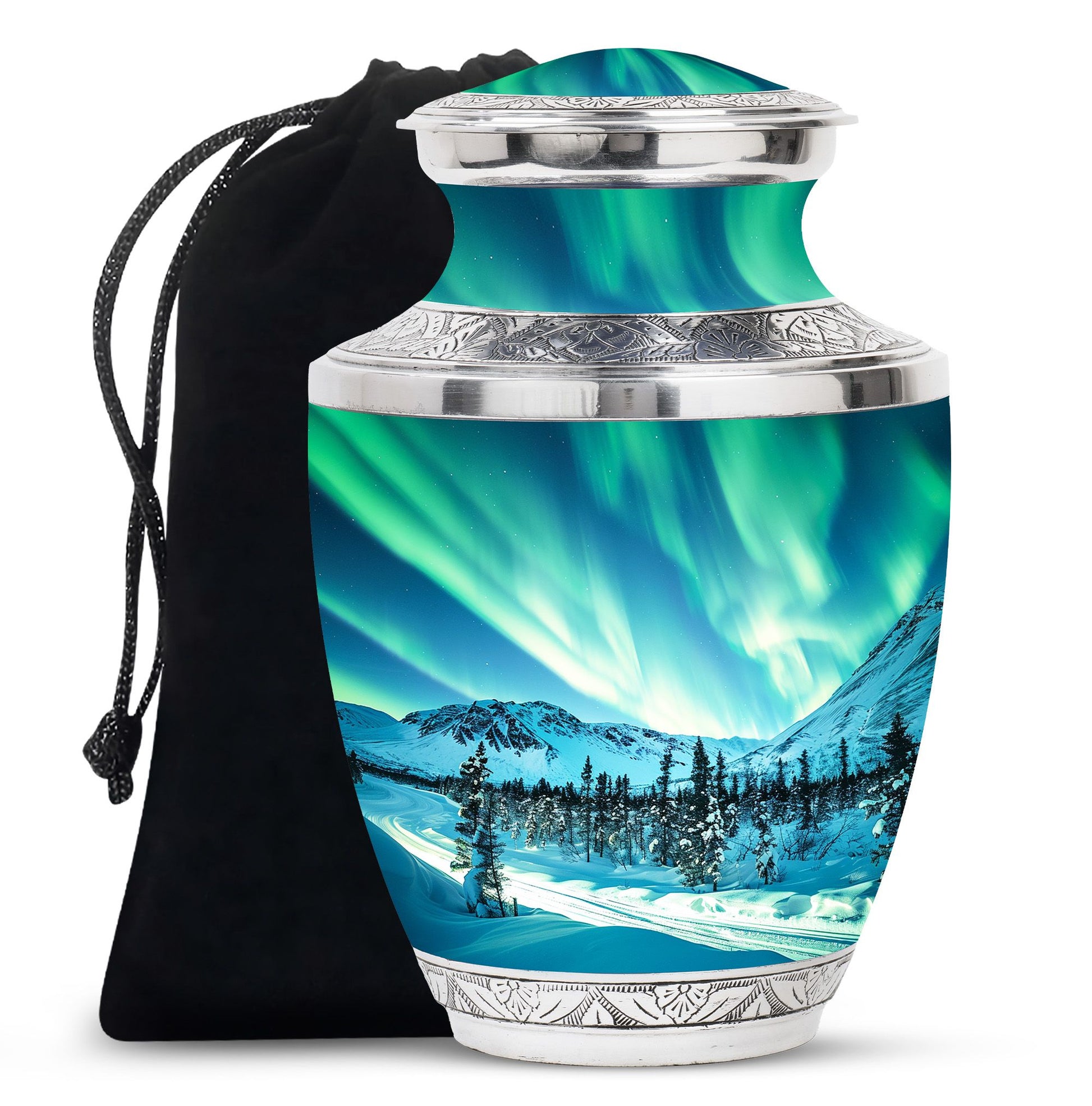 Northern Lights Large Urn For Ashes  - Cremation Urns For Man & Women