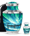 Northern Lights Large Urn For Ashes  - Cremation Urns For Man & Women